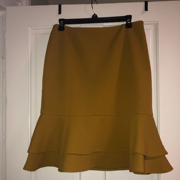 iered Ruffle Pencil Skirt in Marigold in L - Picture 5 of 5